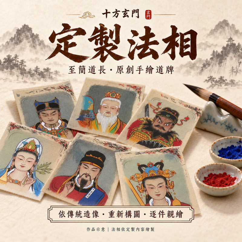 定製法相|至簡道長原創手繪道牌